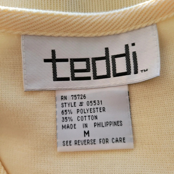 Vintage Pullover Top by Teddi / Pastel Yellow / 3D / Size Medium - Picture 5 of 5